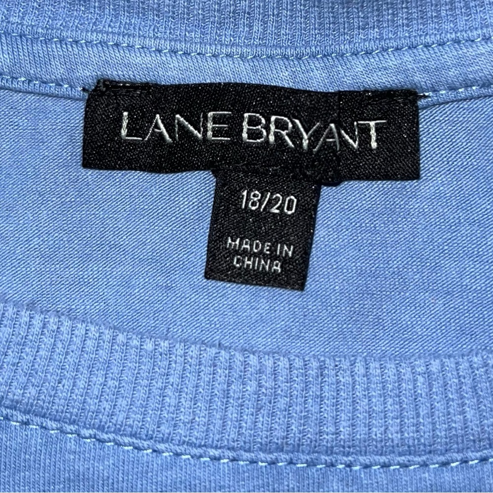 Lane Bryant Women’s Blue Half Sleeve Beaded Shoulder Blouse Top Size 18/20 - Picture 4 of 5